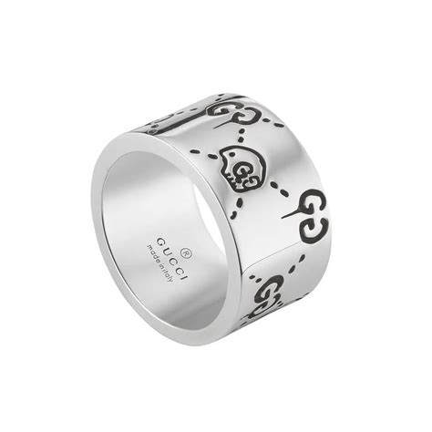 gucci ghost ring in silver 12mm|gucci ghost ring price.